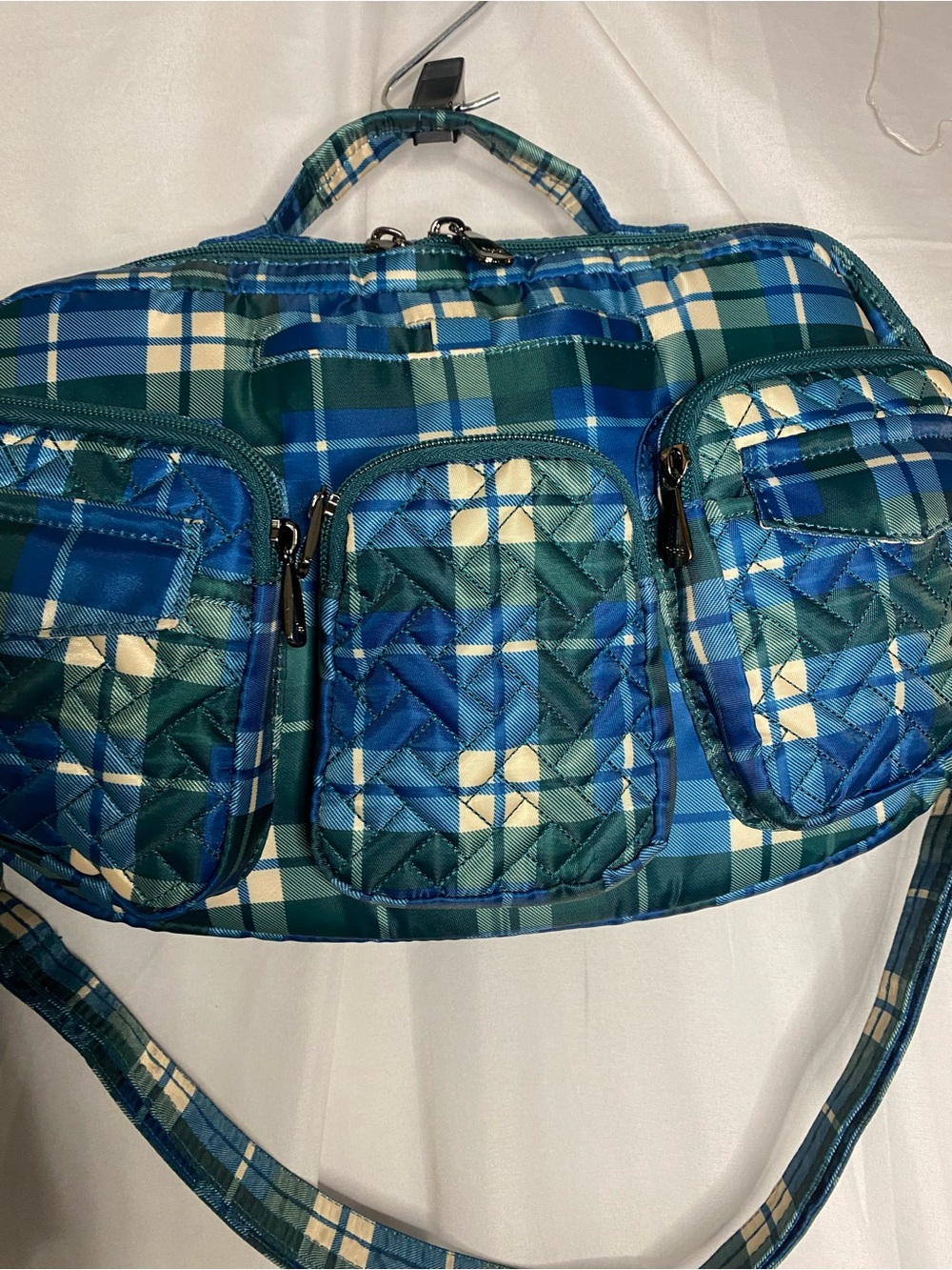 LUG Railcar Crossbody Bag Navy Plaid - Picture 3 of 16